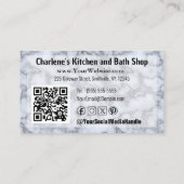 Imitate Silver Gray Marmor Visitenkarte (Rückseite)