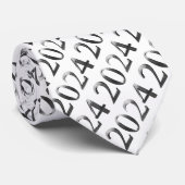 Imitate Silver Gray Muster glücklich Neues Jahr 20 Krawatte (Gerollt)