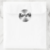 Imitate Silver Karate Round Sticker (Tasche)