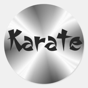 Imitate Silver Karate Round Sticker