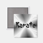 Imitate Silver Karate Square Magnet (Vorderseite/Rückseite)