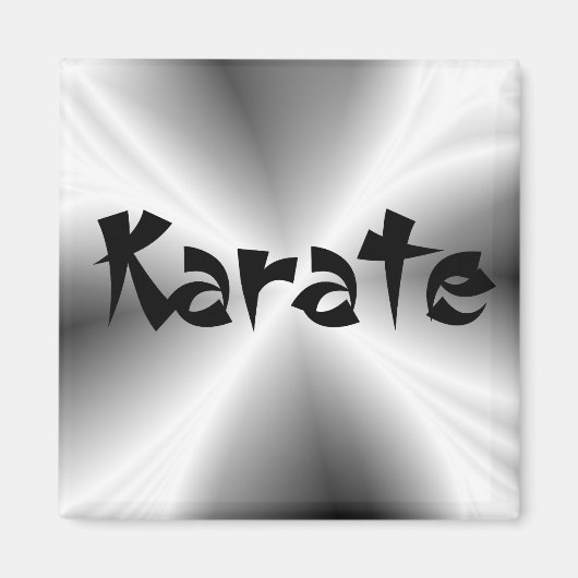 Imitate Silver Karate Square Magnet (Vorne)