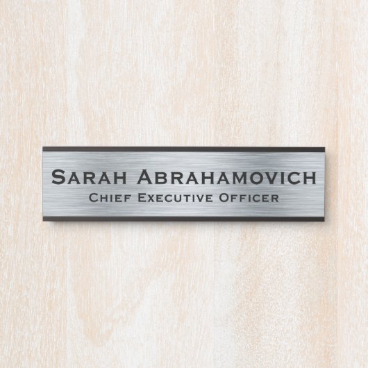 Imitate Silver Long Name Door Namensplatte Türschild (Vorderseite )
