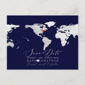 Imitate Silver Map, jedes Ziel Save the Date Postkarte (Vorderseite)