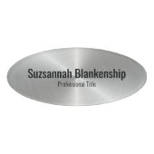 Imitate Silver Metallic Beruflich Sleek Template Namenschild (Vorderseite)