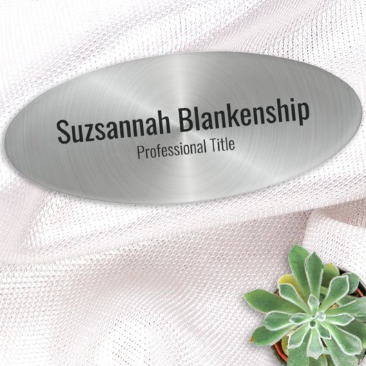 Imitate Silver Metallic Beruflich Sleek Template Namenschild
