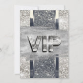 Imitate Silver Metallic Bling VIP Party Einladung (Vorderseite)