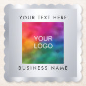 Imitate Silver Metallic Look Custom Add Logo hier Untersetzer (Vorderseite)