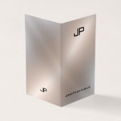 Imitate Silver Metallic Look Elegant Modernes Mono Visitenkarten (Vorderseite)