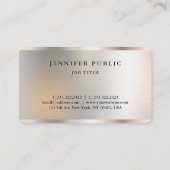 Imitate Silver Metallic Look Luxuriöse Premium Lin Visitenkarte (Rückseite)