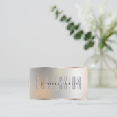 Imitate Silver Metallic Look Luxuriöse Premium Lin Visitenkarte (Stehend Vorderseite)