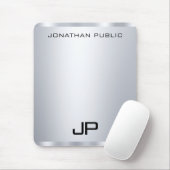 Imitate Silver Metallic Look Monogram Vertikal Mousepad (Mit Mouse)