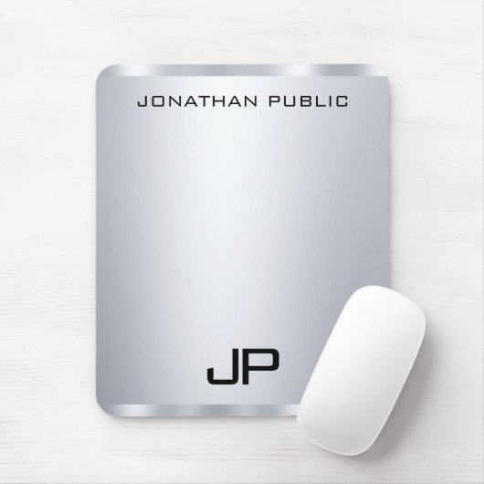 Imitate Silver Metallic Look Monogram Vertikal Mousepad (Mit Mouse)