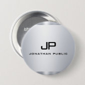 Imitate Silver Metallic Look Template Monogram Tre Button (Vorne & Hinten)