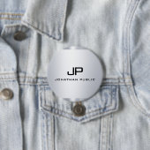 Imitate Silver Metallic Look Template Monogram Tre Button (Beispiel)