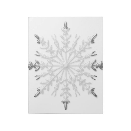 Imitate Silver Metallic Winterschneeflocken Notizblock (Rotiert)