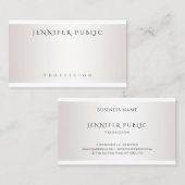 Imitate Silver Modern Design Einfache Vorlage Visitenkarte (Vorne/Hinten)