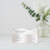 Imitate Silver Modern Elegante glamouröse Vorlage Visitenkarte (Stehend Vorderseite)