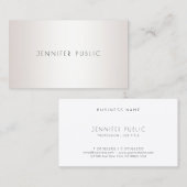 Imitate Silver Modern Elegante Minimalistische Vor Visitenkarte (Vorne/Hinten)