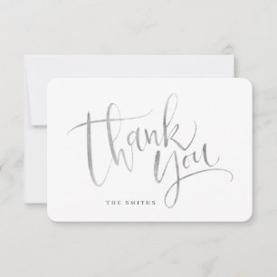 Imitate Silver Modern Simple Script Danke Karte
