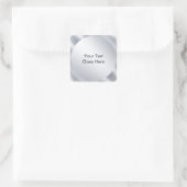 Imitate Silver Modern Template Fügen Sie Ihrem Tex Quadratischer Aufkleber (Tasche)