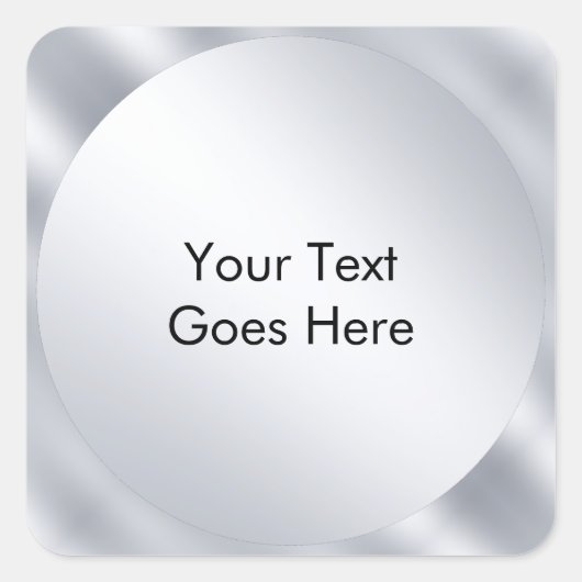 Imitate Silver Modern Template Fügen Sie Ihrem Tex Quadratischer Aufkleber (Vorderseite)