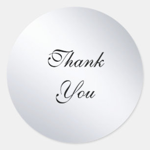 Imitate Silver Modern Template Vielen Dank Text El Runder Aufkleber