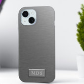 Imitate Silver Monogram Titanium Gray Brushed Meta Case-Mate iPhone Hülle