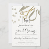 IMITATE SILVER RIBBON SCHNEIDEN GRAND ÖFFNUNGSZERE EINLADUNG (Vorderseite)