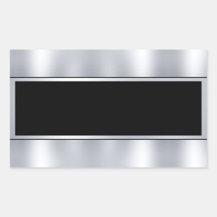 Imitate Silver Schwarz Hinzufügen benutzerdefinier Rechteckiger Aufkleber