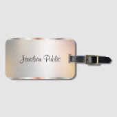 Imitate Silver Script Name Typografy Template Gepäckanhänger (Vorderseite (Horizontal))