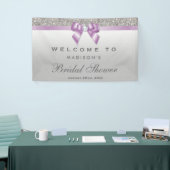 Imitate Silver Sequin Lilac Diamond Bow Brautparty Banner (Messeveranstaltung)