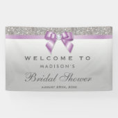 Imitate Silver Sequin Lilac Diamond Bow Brautparty Banner (Horizontal)