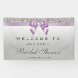 Imitate Silver Sequin Lilac Diamond Bow Brautparty Banner