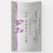 Imitate Silver Sequin Lilac Diamond Bow Brautparty Banner (Vertikal)