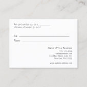 Imitate Silver Sequins Black Salon Geschenkzertifi Rabattkarte (Rückseite)