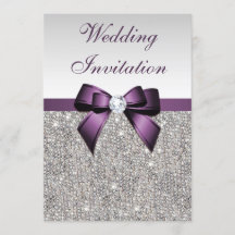 Imitate Silver Sequins Diamonds Lila Bow Wedding