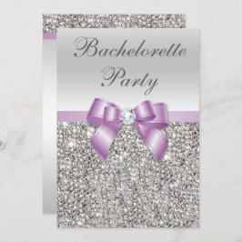 Imitate Silver Sequins Lilac Bow Junggeselinnen-Ab Einladung