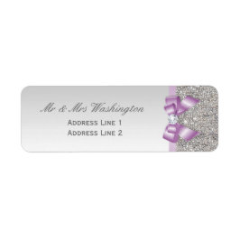 Imitate Silver Sequins Lilac Bow und Diamond