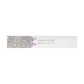Imitate Silver Sequins Lilac Bow Wedding Einladungsbanderole (Flach)