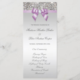 Imitate Silver Sequins Lilac Bow Wedding Program Programm
