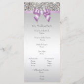 Imitate Silver Sequins Lilac Bow Wedding Program Programm (Rückseite)