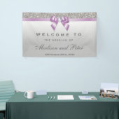 Imitate Silver Sequins Lilac Diamond Bow Wedding Banner (Messeveranstaltung)