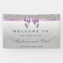 Imitate Silver Sequins Lilac Diamond Bow Wedding Banner