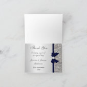 Imitate Silver Sequins Navy Diamond Bow Vielen Dan Dankeskarte (Innenseite)