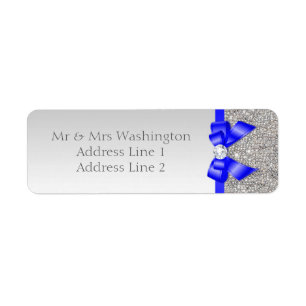 Imitate Silver Sequins Royal Blue Bow und Diamond