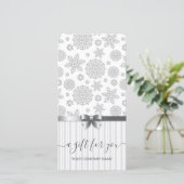 Imitate Silver Snowflakes Geschenkgutschein (Stehend Vorderseite)