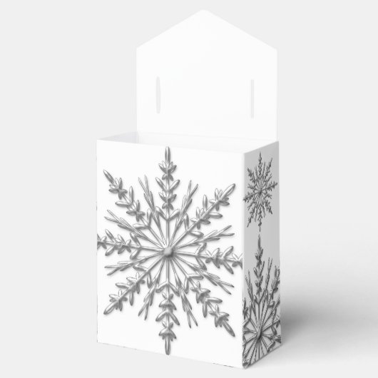 Imitate Silver Snowflakes Winterhochzeit Geschenkschachtel (Geöffnet)