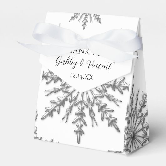 Imitate Silver Snowflakes Winterhochzeit Geschenkschachtel (Vorderseite)