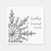 Imitate Silver Snowflakes Winterhochzeit Serviette (Vorderseite)